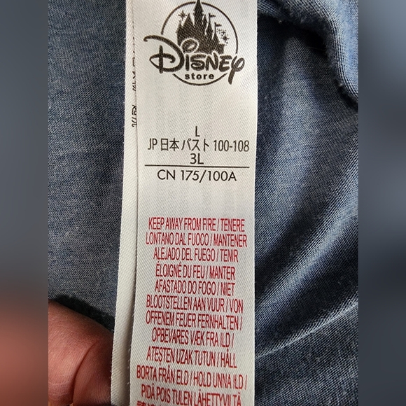 Disney Little Mermaid Blue Baseball Long Sleeve Tee Shirt SZ Large - Picture 4 of 6